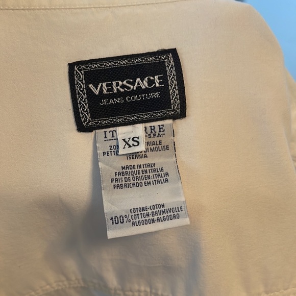 Versace Jeans Couture white long sleeve shirt. EUC. Size XS. Beautiful - Picture 8 of 15
